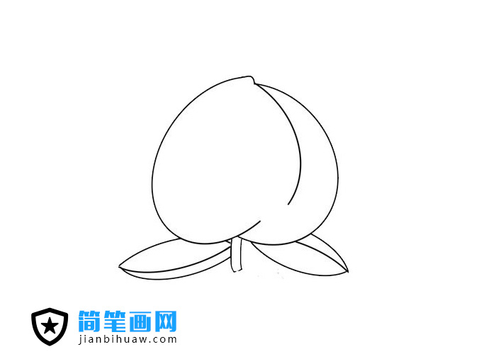 美味可口的桃子簡(jiǎn)筆畫(huà)圖片含上色
