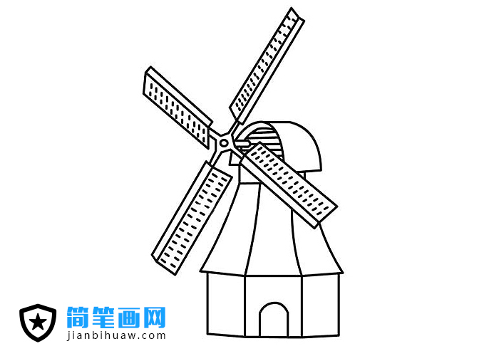 荷蘭風(fēng)車簡(jiǎn)筆畫圖片