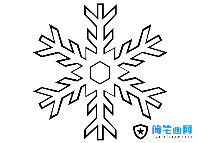 一片雪花簡筆畫圖片