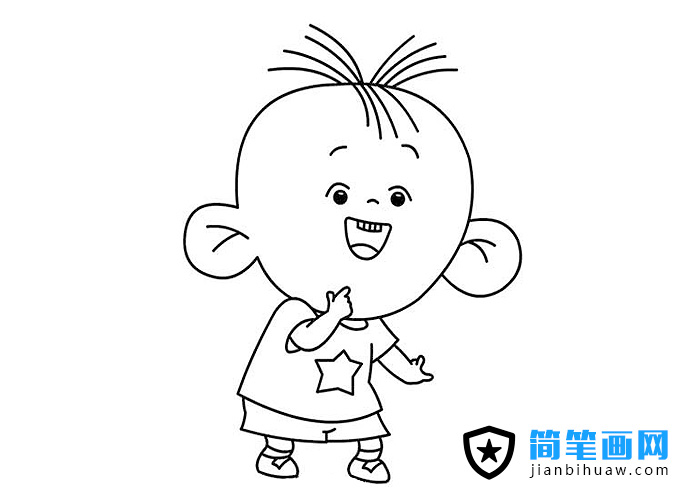 大耳朵圖圖簡筆畫圖片