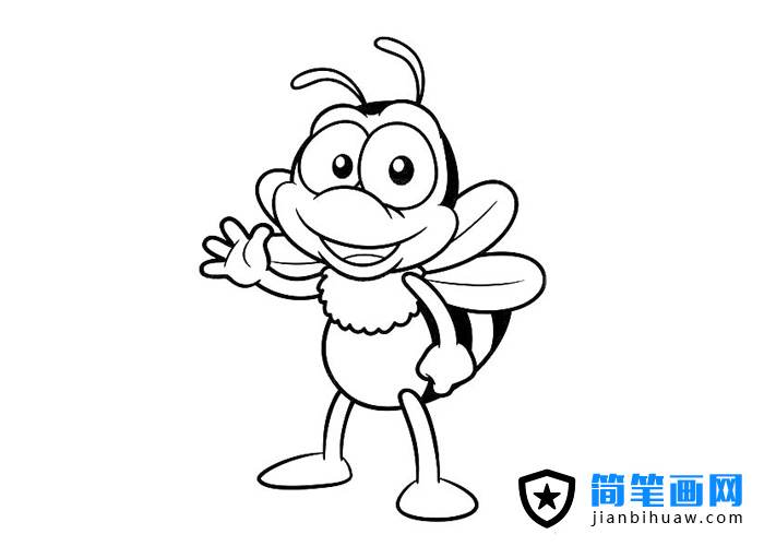 一只卡通的小蜜蜂簡(jiǎn)筆畫(huà)圖片