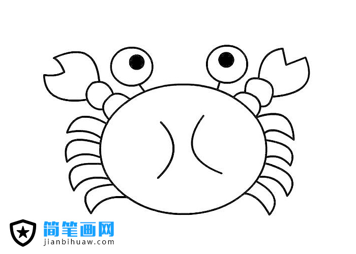 一只可愛的大閘蟹螃蟹簡(jiǎn)筆畫圖片