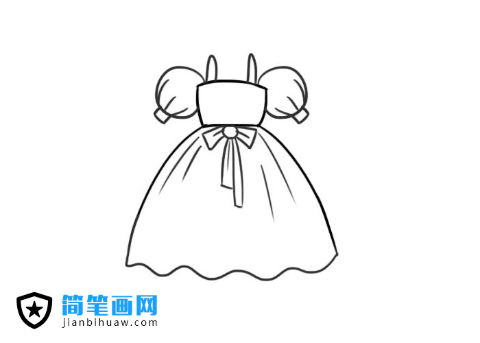 漂亮的裙子簡(jiǎn)筆畫圖片含上色