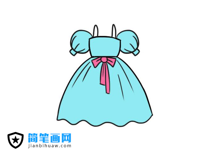 漂亮的裙子簡(jiǎn)筆畫圖片含上色