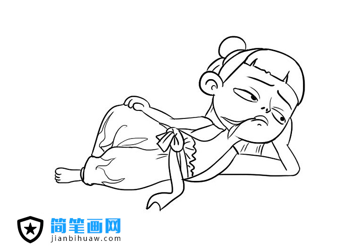 哪吒簡(jiǎn)筆畫圖片含上色
